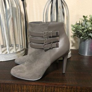 Sam & Libby gray suede booties